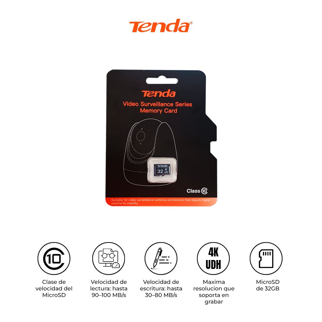 MicroSD 32GB Tenda CM032 4K Clase 10 Resistente